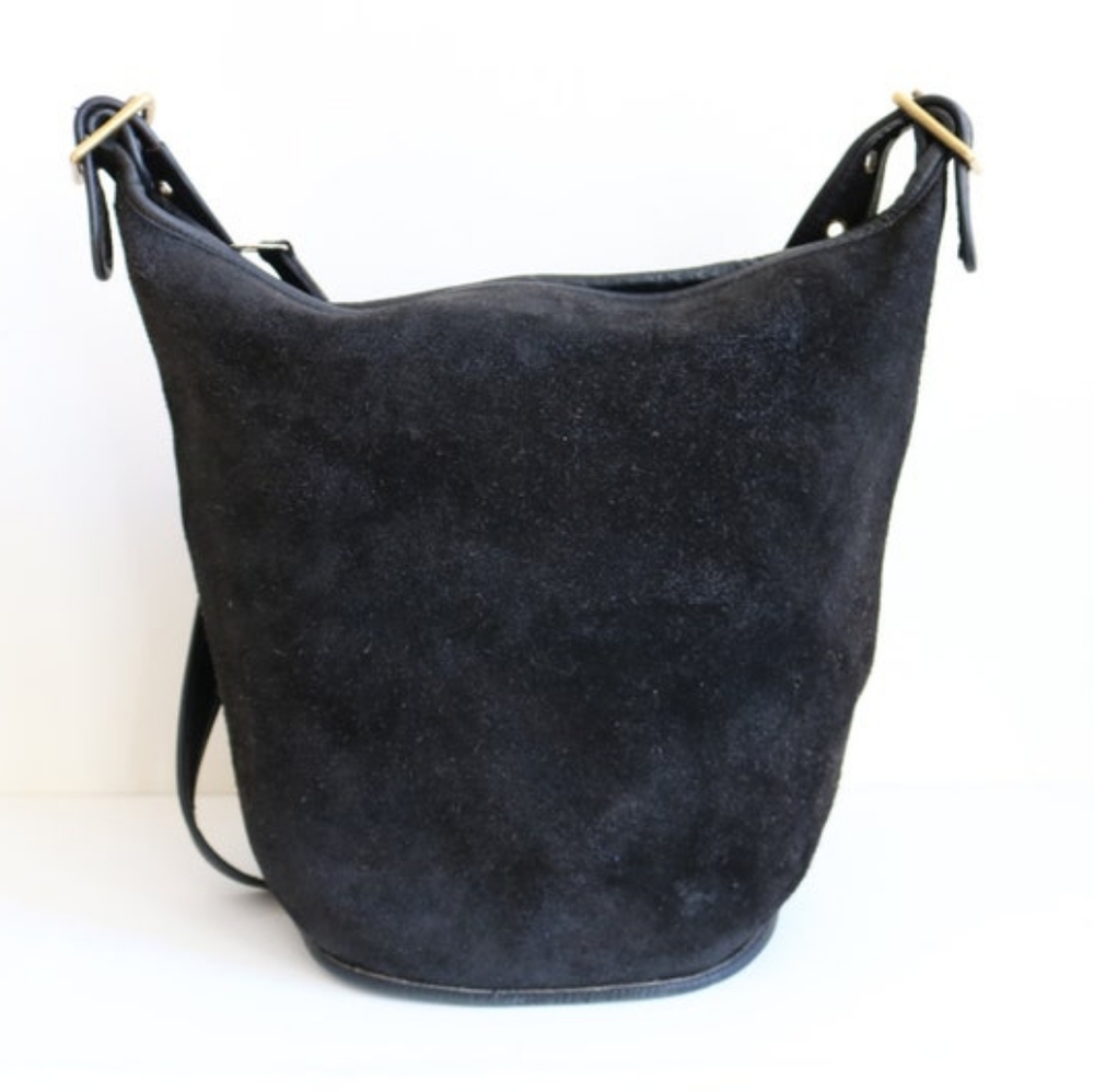 1996 VINTAGE LUXURIOUS lovely Coach Berkeley XL BLACK Bucket Duffle bag - Picture 9 of 13